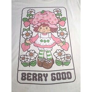 Strawberry Shortcake Berry Good Womans Tshirt Adult 2XL Flowers Strawberries